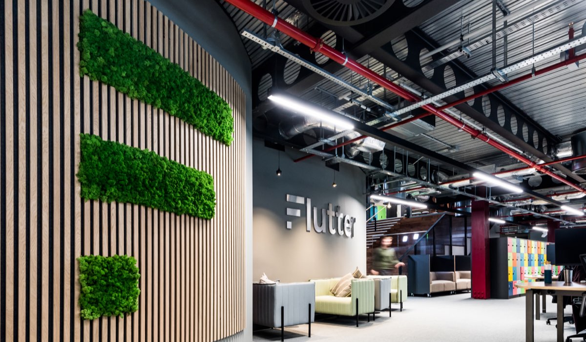Flutter office with green leafy F